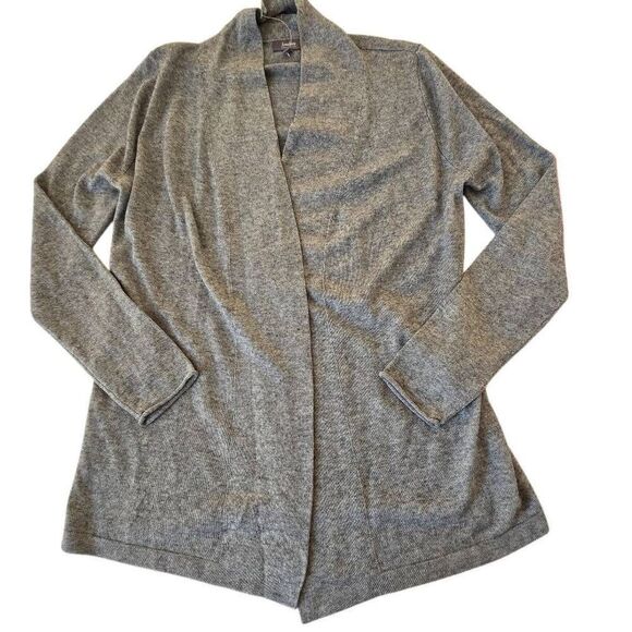 NWOT Neiman Marcus Womens Silk Cashmere Blend Open Front Cardigan Gray Sz Medium - Picture 3 of 11